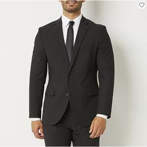 J. Ferrar Ultra Comfort Mens Stretch Fabric Classic Fit Suit Jacket 44 Reg Black
